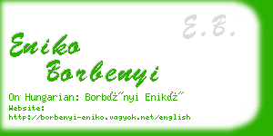 eniko borbenyi business card